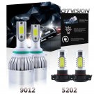 9012 LED Headlight + 5202 Fog Lights For 2014 2015 GMC Sierra 1500 6000K White