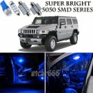 13pcs 5050 SMD Blue LED Interior Lights Bulb Package Kit For Hummer H2 2003-2009