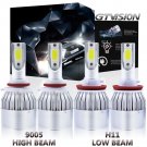 9005 + H11 6000K 2600W 390000LM Combo Kit LED Headlight Kit High Low Beam Bulbs