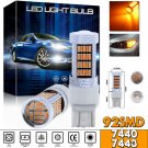 2x 7443 Amber Yellow 92-4014SMD High Power Projector LED Turn Signal Light Bulbs