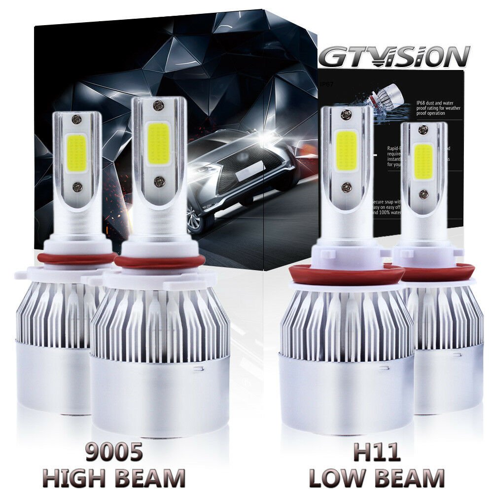 9005 + H11 COB LED Headlight Conversion Kit 2600W 390000LM High Low Beam White