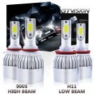 9005 + H11 COB LED Headlight Conversion Kit 2600W 390000LM High Low Beam White