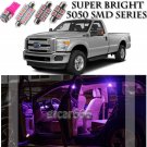 For Ford F250 F350 2011-2015 Pink LED Interior Light kit + License Light 13PCS