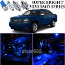 For Chevy Avalanche 2007-2014 Blue LED Interior + License Plate Light Kit 11Pcs