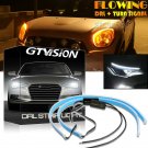 60CM Flexible Car Soft Tube LED Strip Light DRL Daytime Running Lamp White Amber