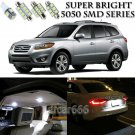 For Hyundai Santa Fe 2007-2012 Xenon White LED Interior kit + License Light 8PCS