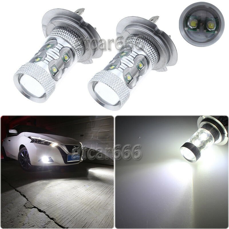 2x 50W High Power Bright White H7 CREE LED Fog Light Daytime Running Light Bulbs