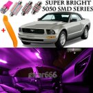 7 x Ultra PINK Interior LED Lights Kit + TOOL For 2005 - 2009 Ford Mustang