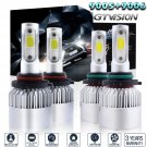4Pcs 9005 + 9006 LED Headlights Kit Total 2800W 420000LM High + Low Bulbs 6000K