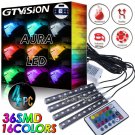 36LED Colorful RGB Remote Control Car Interior Footwell Lighting Lamp USB Port