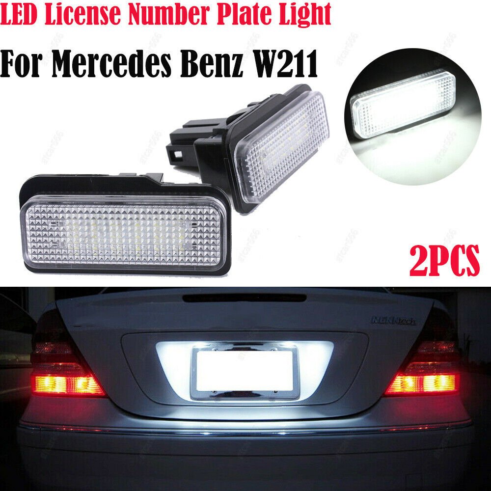 2x LED License Number Plate Light No Error For Mercedes Benz E Class W211 White