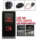 12V 3A FOG LIGHTS Botton For Mitsubishi Pajero Triton MN ML Red LED Push Switch