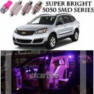 For Chevy Traverse 2009-2016 Pink LED Interior Light Kit + License Plate Light
