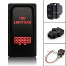 12V 3A LED LIGHT BAR Botton For Mitsubishi Pajero Triton MN Red LED Push Switch