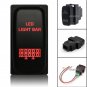 12V 3A LED LIGHT BAR Botton For Mitsubishi Pajero Triton MN Red LED Push Switch