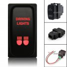 12V DRIVING LIGHT ON-OFF Red LED Push Switch For Mitsubishi Pajero Triton Galant