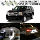 For GMC Yukon 2008-2014 Xenon White LED Interior kit + License Plate Light 17PCS