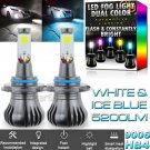 9006 LED Fog Light Bulbs 6000K White + 8000K Ice Blue Dual Color w/ Strobe Mode
