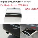 1x For Honda Accord 2008-13 Chrome Stainless Steel Exhaust Tail Muffler Tip Pipe