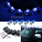 5 Blue LED Cab Roof Running Marker Light Somke Cover Set For 1988-2002 Chevy GMC