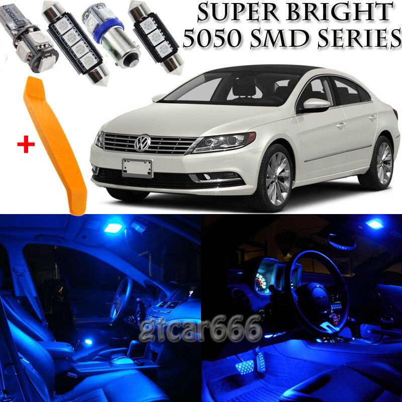 16 x Ultra Blue Interior LED Lights Kit + TOOL For 2009 - 2015 Volkswagen VW CC