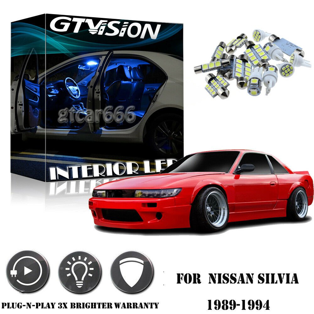 Blue Xenon Interior LED Package Kit FOR 1989 1990-1994 Nissan Silvia 240sx S13