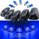 5X Clear Cab Roof Marker Light + BLUE 161 5050 LED For 88-02 Chevy C/K 1500-3500