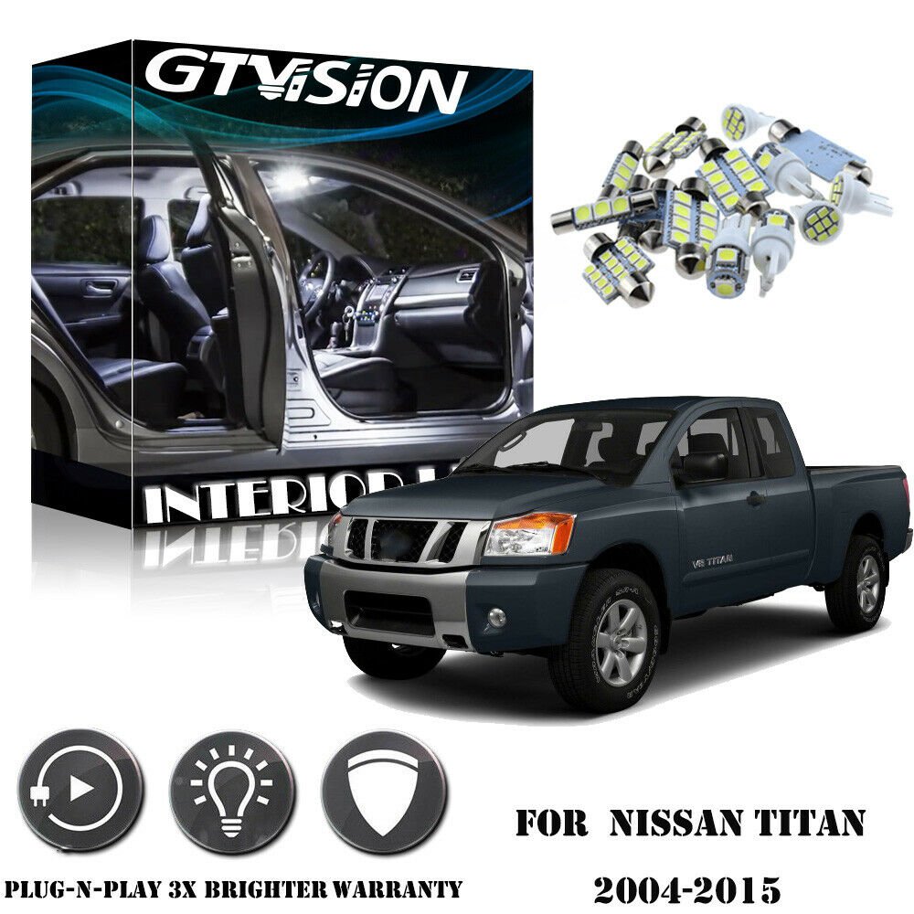 11Pcs White LED Interior Lights Bulbs Package Kit For 04-15 Nissan Titan Pickup