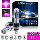 2x H1 15SMD High Power 3030 LED Fog Light DRL Daytime Running Bulbs Pink Purple