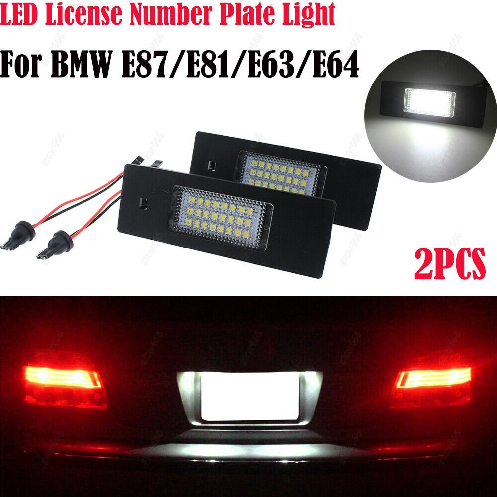 2x 24LED License Number Plate Light No Error For BMW E81 E87 E63 E64 M6 E85 E86