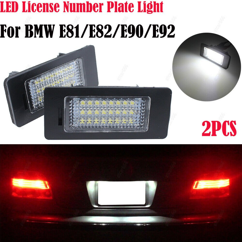 2Pcs For BMW 1 6 Series E81 E87 E63 E64 E85 E86 LED License Number Plate Light
