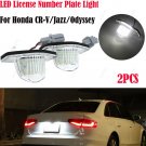 2Pcs LED License Number Plate Light For Honda Jazz CR-V Stream Odyssey Crosstour