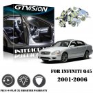 16Pcs Super LED White 6K Lights Interior Package Kit For Infiniti Q45 2001-2006