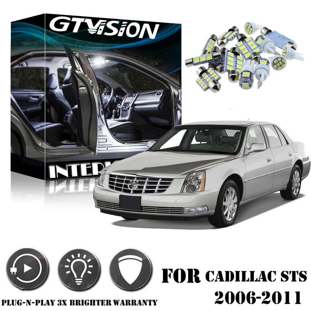 16x Super Bright White LED Interior Light Package Kit For Cadillac STS 2006-11