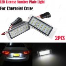 2Pcs LED License Plate Light White Xenon 6000K Lights For Chevrolet Cruze CANBUS