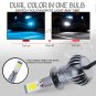2x H1 Upgrade LED Fog Light Bulbs Dual Color Still / Flash Mode White + Ice Blue