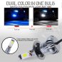 2x H7 Dual Color 2-Mode Flash Blinking LED Fog Driving Light Bulb White + Blue