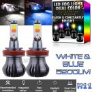 H11 H8 H9 Dual Color 2-Mode Flash Blinking LED DRL Fog Light Bulb White + Blue