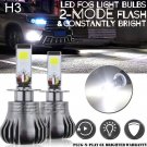 H3 12V LED Fog Light Bulb Driving Light Still + Flash Mode Bright Bright White