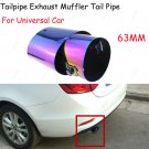 63mm Car Universal Chrome Stainles Steel Rear Exhaust Tail Muffler Pipe Pink