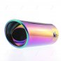 63mm Car Universal Chrome Stainles Steel Rear Exhaust Tail Muffler Pipe Pink