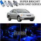 10x Bright SMD Blue LED Interior Light Package Kit For Honda Civic 01-05 Coupe