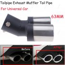 63mm Universal Chrome Stainles Steel Rear Exhaust Tail Muffler Pipe Grilled Blue