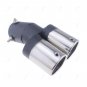 63mm Universal Chrome Stainles Steel Rear Exhaust Tail Muffler Pipe Grilled Blue