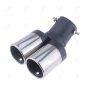 63mm Universal Chrome Stainles Steel Rear Exhaust Tail Muffler Pipe Grilled Blue