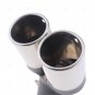 63mm Universal Chrome Stainles Steel Rear Exhaust Tail Muffler Pipe Grilled Blue