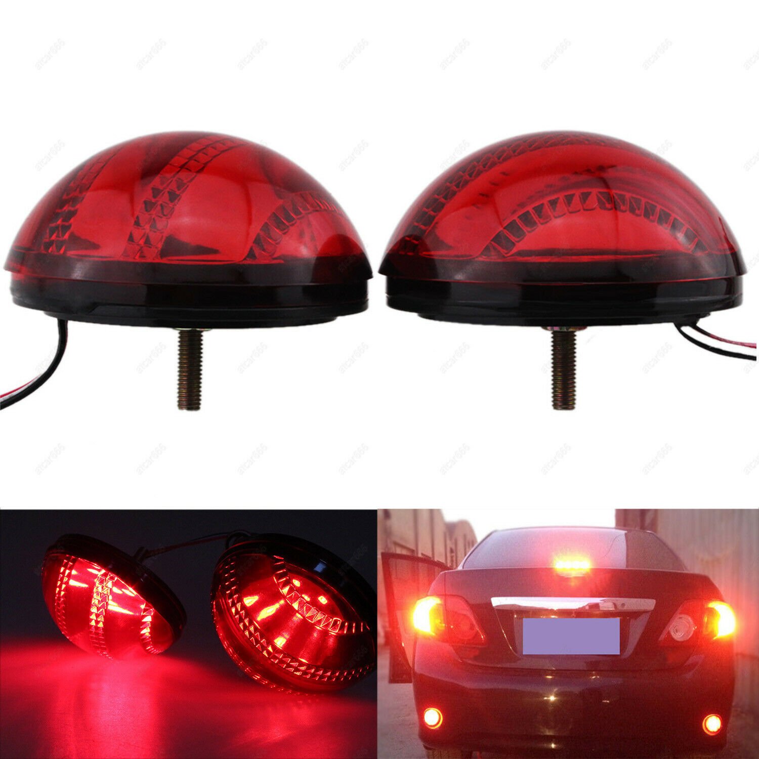 2x Rear Bumper Reflector LED Tail Stop Brake Light For Toyota Corolla 2009-2010