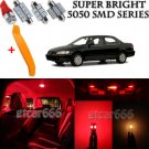 12 x Ultra Red Interior LED Lights Kit + TOOL For 1998 - 2002 Honda Accord