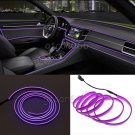 2M Purple LED EL Wire 12V Car Interior Lamp Decor Neon Strip Cold light Panel