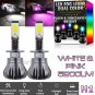 2x H1 LED DRL Fog Driving Light Bulb Dual Color Strobe Flash White Pink Purple